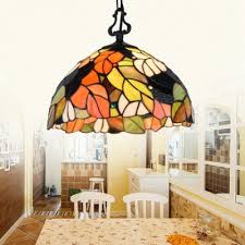 Vintage hanging lamps can be the difference between a drab room or a space that has a standout feature lamp that is a center piece. 1 Light Rose Leaf Tulip Pendant Lamp Tiffany Vintage Stained Glass Ceiling Light For Bedroom Beautifulhalo Com