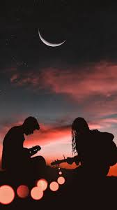 Romantic Couple Playing Guitar Sunset Half Moon Hd Mobile Wallpaper Relationshipgoalspictures Romantic Background Wallpaper Iphone Love Romantic Wallpaper