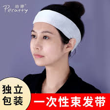 一次性束发带弹性免洗包头巾洗脸发箍魔术贴头套美容院SPA专用_虎窝淘