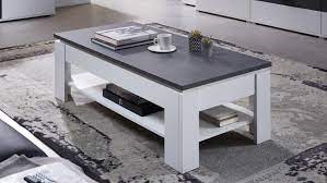 8% coupon wird an der kasse zugeordnet. Couchtisch Spurt Wohnzimmertisch Weiss Supermatt Und Betonoptik