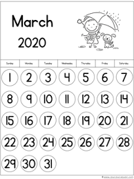 Your source for printable calendars and blank calendars. March 2020 Printable Calendars For Kids 1 1 1 1
