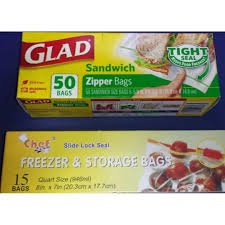 Ziploc and glad, like many of the largest plastic manufacturers, outsource their efforts to companies overseas, which tend to use cheap, thin types of plastic in order to preserve profits. Cheapest Glad Zipper Bags And Slide Lock Seal Freezer And Storage Bags Aka Ziploc Bags Everything Else On Carousell