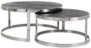 Log in to see price. Blackbone Black Oak And Silver Round Coffee Table Set Of 2 Cfs Furniture Uk