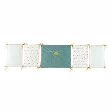 Tour De Lit Bebe En Coton Blanc Bleu Et Jaune Moutarde Tour De Lit Bebe Tour De Lit Et Lit Bebe