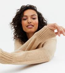 Camel Crew Neck Jumper New Look