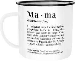 Emaille Tasse Becher Mama Definition Dictionary Worterbuch Duden Geschenk Fur Mama Mutter Kaffeetasse Moonw Geschenke Fur Mama Emaille Tasse Muttertag Geschenk
