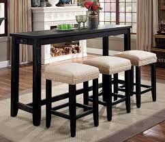Cm3474pt 4pk Caerleon Antique Black Finish Wood Bar Table And Stools Set Bar Table And Stools Wood Bar Table Pub Table Sets