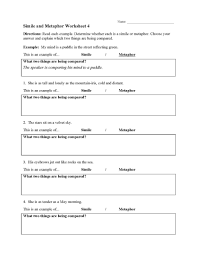 Metaphor Worksheet 3rd Grade Simile And Metaphor Worksheet Preview Exercises Worksheets Simile Worksheet Similes And Metaphors Figurative Language Worksheet