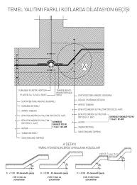 Temel Yalitimi Farkli Kotlarda Dilatasyon Gecisi Detay Dwg Kotlar Mimari Detaylar Autocad