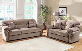 Casual comfort at its finest! Valentina Nail Head Sofa Set In Brown Microfiber Usa Furniture Online