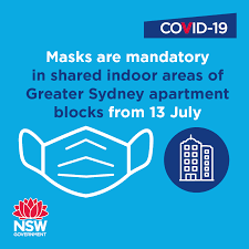 State records no new local cases as restrictions eased in melbourne; Nsw Health From Tuesday 13 July Face Masks Must Be Worn In All Indoor Common Property Areas Of Residential Premises In Greater Sydney Including The Blue Mountains Central Coast Wollongong And