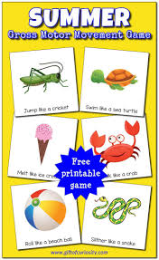 Summer Gross Motor Movement Game Free Printable Gross Motor Gross Motor Activities Preschool Games