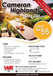 கேமரன் மலை) ialah sebuah daerah di pahang, malaysia yang menduduki kawasan seluas 712.18 kilometer persegi (274.97 meter persegi). Cameron Highlands Daytrip Rm55 Services Others On Carousell