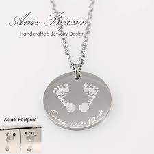 Actual Footprint Necklace Personalized Footprint Jewelry Etsy Footprint Jewelry Presents For Mom Mom Engraved