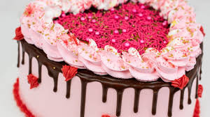 Use a cake ring to cut a circle from each piece. Diy Valentine S Heart Cake Tutorial With Whipped Cream Youtube