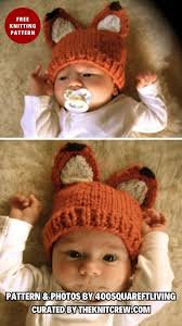 12 Free Adorable Fox Hats Knitting Patterns For Kids and Adults