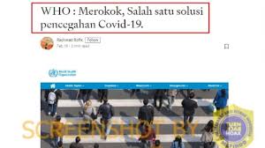 Cek Fakta Merokok Mampu Mencegah Virus Corona