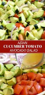 Asian Cucumber Tomato Avocado Salad Recipe Avocado Salad Avocado Tomato Salad Cucumber Tomato Avocado Salad