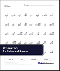 Division For Roots Worksheets These Division Worksheets Build Up To Knowledge Of Squar Free Printable Math Worksheets Division Worksheets Math Facts Addition
