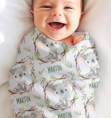 Koala Personalized Baby Blanket, Koala Baby Boy Name Blanket, Custom Baby  Boy Minky Blanket, Boy Koala Blanket