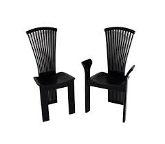 Black Leather And Black Lacquer Dining Chairs By Pietro Etsy Chair Vintage Chairs Dining Chairs