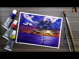 Well you've come to the right place! Sunset In The Ocean Watercolor Painting Easy Landscape Painting Painting With Oil Paints