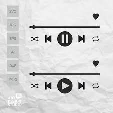 Spotify Song Buttons Svg For Glass Song Posters Music Player Etsy In 2020 Custom Album Covers Easy Diy Art Music Covers