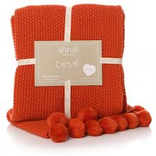 Imagine this throw pillow cover softening the look of your space or transforming a bedroom or living room into a personalized oasis. 42530 Burnt Orange Pom Pom Throw Blanket Fizzy Fox Ripley