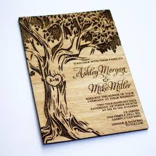 Sample Oak Tree Wooden Wedding Invitation Real Wood Laser Engraved Save The Date Wooden Wedding Invitations Wood Invitation Wooden Wedding
