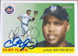 Cliff Floyd Signed 2004 Topps Heritage Baseball Card