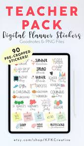 90 Teacher Digital Stickers Goodnotes Stickers Digital Etsy Digital Sticker Digital Planner Planner Stickers