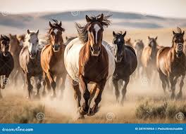 Wild Horse Stampede stock illustration ...