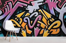 Graffiti wallpaper & urban wall murals. Twisted Arrows Graffiti Wallpaper Mural Hovia