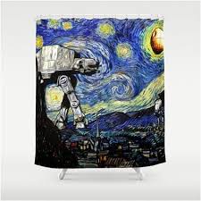 At At Takes A Walk On Starry Night Star Wars Shower Curtain Star Wars Shower Curtain Star Wars Bathroom Decor Star Wars Bathroom
