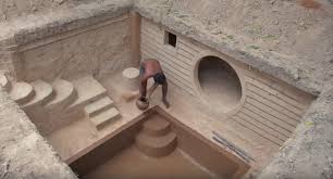 At around 21 feet, he decided he was deep enough. Watch This Guy Create An Amazing Underground Home With A Swimming Pool