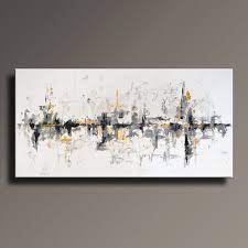 75 Large Original Abstract Black White Gray Gold Etsy Abstract Painting Abstract Art Painting Abstract