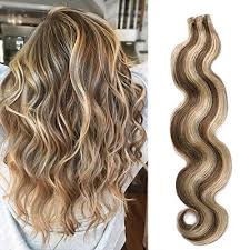 Next, ben began sectioning my hair and adding in the extensions. Natural Wavy Tape In Hair Extensions Blonde Highlighted Human Hair 50grams 20pcs Seamless Remy Glue In Hair Extensions Brown To Blonde Balayge Color 4 27 20inch Wantitall