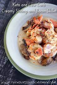 Keto And Low Carb Creamy Shrimp And Bacon Skillet The Nourished Caveman Recipe Ketogenic Diet Recipes Diet Recipes Seafood Recipes