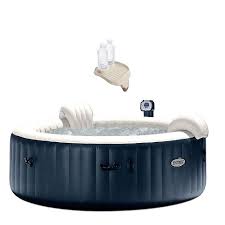 Create an oasis of relaxation right in your bathtub. Intex 28409e Purespa 6 Person Home Outdoor Inflatable Portable Heated Round Bubble Jet Hot Tub Spa 85 X 28 And Drink Cup Holder Tray Target