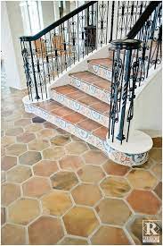 Mexican Tile Floor Decor Hexagon Terracotta Flooring At Wedding Venue Mexican Tile Floor Quarry Tiles Spanish Tile
