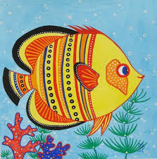 Black And Yellow Fish Drawing Sale Yellow Fish Original Watercolor Painting Kids Wall Art Sea Creature Ocean Orange Red Blue Nautical Illustration By Olena B Fish Painting Art Wall Kids Art