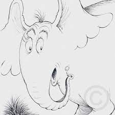 Horton Line Drawing — The Art Of Dr. Seuss Collection, Published By  Chaseart Companies