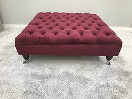 See more ideas about ottoman coffee table, ottoman, coffee table. Extra Large Chesterfield Footstool Plush Velvet Burgundy Deep Buttoned Ottoman Coffee Table Amazon Co Uk Handmade Products