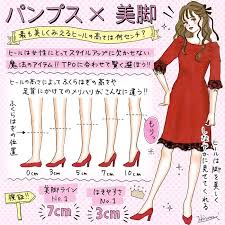 美脚ヒールパンプスの高さ比較センチ7cm検証 ファッション 勉強 服 種類 ファッション