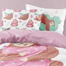 Twin Bedding Set Sloth Girl Cute Sloth Pink Girl Bedding Baby Baby Bedding Sets Twin Xl Bedding Newborn Baby Bedding