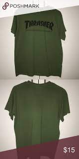 Thrasher Skate Mag Army Green T Shirt Thrasher Shirt Thrasher Skate Thrasher