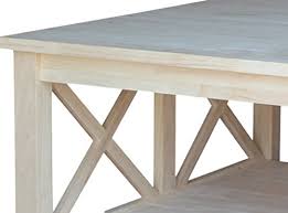 It's made from solid acacia wood and has a natural brown finish that shows off the wood's unique grain color variation. International Concepts Hampton Square Coffee Table Unfinished Pricepulse