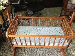 Vintage Wooden Jenny Lind Baby Cradle Spindle Basinet Swinging Basinet 395 00 Picclick