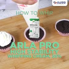 This cream is unbelievably easy to whip, which makes it a great complement to various kinds of cakes and desserts. Global Pacific Distribution Network Corporation Guidelicious Arla Pro High Stability Whipping Cream 35 Facebook