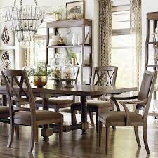 Bassett 4525 4404 Compass 104 Inch Trestle Dining Table Discount Furniture At Hickory Park Dining Table Rectangular Dining Table Dining Room Chairs Upholstered